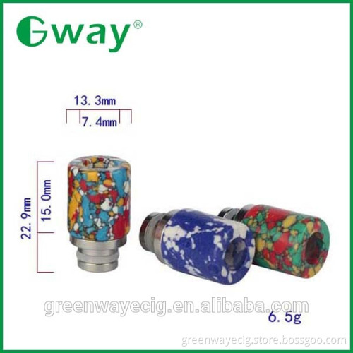 2015 latest wide bore 510 stone texture turquoise drip tip for atomizer multi colors by greenway